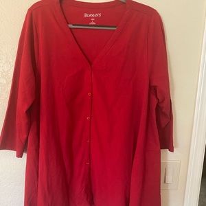 Button down Red Blouse